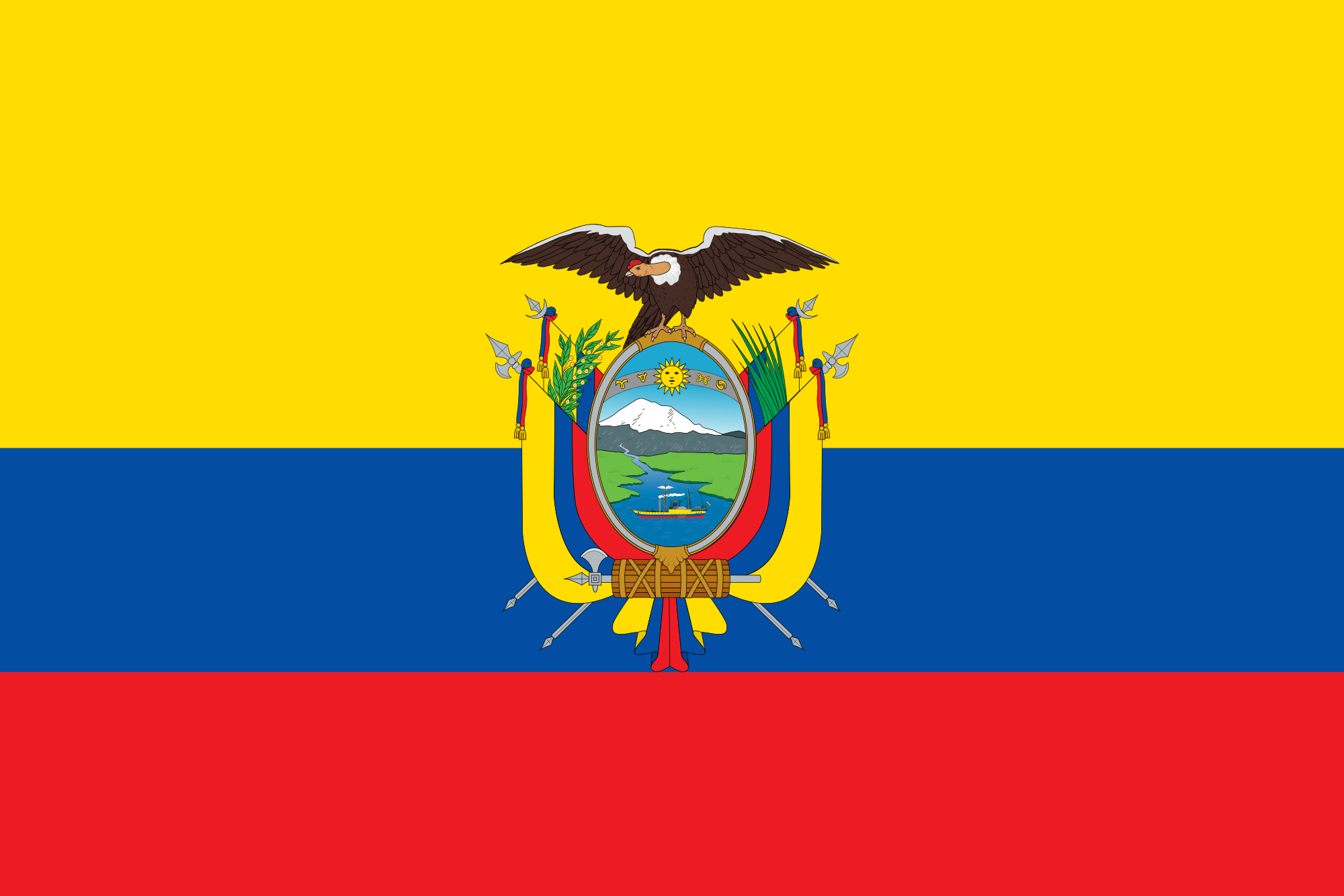 Νότια Αμερική: Σημαία Εκουαδόρ ekouador 